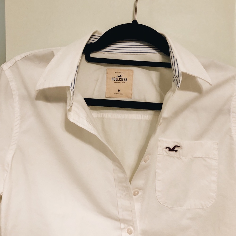 Hollister white button down